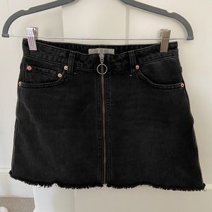 Free People Front Zip It Up Denim Mini Skirt